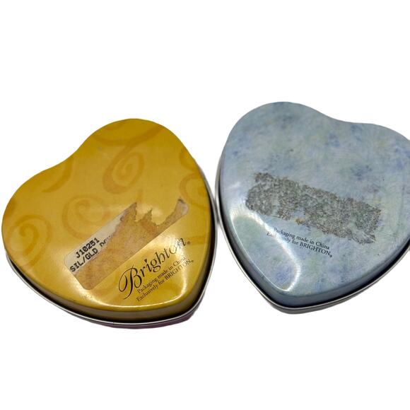 Lot of Brighton 3 Heart Metal Tin Boxes 2 Heart Pouches and A Receipt Envelope - Picture 9 of 9